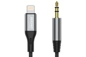 USB kabel - Dudao L11PRO Lightning to mini jack 3.5mm audio cable 1m - Gray - 6976625335596
