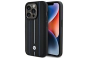 Mobil - Covers & Cases - BMW Leather Stamp Blue Line Case for iPhone 15 Pro Max - Black - 3666339142094