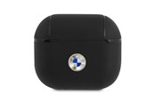 Mobil - Andet Tilbehør - BMW Genuine Leather Silver Logo Case for AirPods 3 - Black - 3666339009427