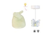 Dukke, bamse og udstyr - Micki Lundby sommerfugl loftlampe med lys og grøn puf. Bruger 2x CR2032 batterier (medfølger ikke). 15-minutters automatisk slukning. - 18402