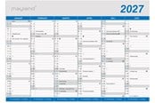 Calendar - Mayland Kontorkalender Klassisk A5 2027 - 27058000