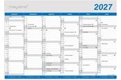 Calendar - Mayland Kontorkalender Klassisk A4 2027 - 27059000