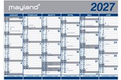 Calendar - Mayland Kæmpekalender 2x6 mdr. papir 2027 (i plastpose) - 27064100
