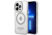 Mobil - Covers & Cases - GUESS GUHMP14LHTRMS iPhone 14 Pro 6.1" silver/silver hard case Metal Outline Magsafe - 3666339069841