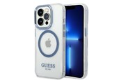 Mobil - Covers & Cases - GUESS Metal Outline MagSafe case for iPhone 14 Pro - blue - 3666339069803