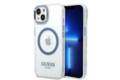 Mobil - Covers & Cases - GUESS Metal Outline MagSafe case for iPhone 14 Plus - blue - 3666339069797