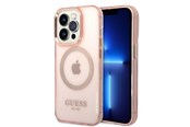 Mobil - Covers & Cases - GUESS GUHMP14LHTCMP iPhone 14 Pro 6.1" pink/pink hard case Gold Outline Translucent MagSafe - 3666339069681