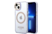 Mobil - Covers & Cases - GUESS GUHMP14SHTCMU iPhone 14 6.1" purple/purple hard case Gold Outline Translucent MagSafe - 3666339069544
