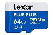 Hukommelseskort - Lexar BLUE PLUS - flash memory card - 64 GB - microSDXC UHS-I - LMSBLPL064G-BNANG