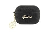 Mobil - Andet Tilbehør - GUESS GUAP2GLGSHK AirPods Pro 2 cover black/black Glitter Flake 4G Charm - 3666339110956