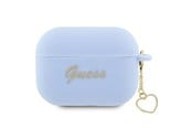 Mobil - Andet Tilbehør - GUESS GUAP2LSCHSB AirPods Pro 2 cover blue/blue Silicone Charm Heart Collection - 3666339111007