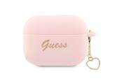 Mobil - Andet Tilbehør - GUESS GUAP2LSCHSP AirPods Pro 2 cover pink/pink Silicone Charm Heart Collection - 3666339111014