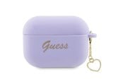 Mobil - Andet Tilbehør - GUESS GUAP2LSCHSU AirPods Pro 2 cover purple/purple Silicone Charm Heart Collection - 3666339110994