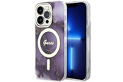 Mobil - Covers & Cases - GUESS GUHMP14LHTMRSU iPhone 14 Pro 6.1" purple/purple hardcase Golden Marble MagSafe - 3666339115852