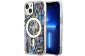 Mobil - Covers & Cases - GUESS Leopard MagSafe case for iPhone 14 - blue - 3666339115715