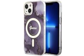 Mobil - Covers & Cases - GUESS GUHMP14SHTMRSU iPhone 14 6.1" purple/purple hardcase Golden Marble MagSafe - 3666339115838