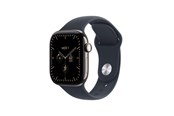 Smartwatch & Sportsur - Apple Watch Series 12 GPS + Cellular 42mm Natural Titanium Case with Navy Blue Sport Band - M/L - MJGG4QN/A