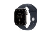 Smartwatch & Sportsur - Apple Watch Series 12 GPS + Cellular 46mm Natural Titanium Case with Navy Blue Sport Band - M/L - MJGN4QN/A
