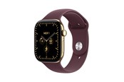 Smartwatch & Sportsur - Apple Watch Series 12 GPS + Cellular 46mm Radiant Gold Titanium Case with Burgundy Sport Band - S/M - MJGR4QN/A