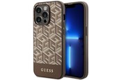 Mobil - Covers & Cases - GUESS GUHMP14XHGCFSEW iPhone 14 Pro Max 6.7" brown/brown hard case GCube Stripes MagSafe - 3666339112493