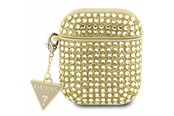 Mobil - Andet Tilbehør - GUESS GUA2HDGTPD AirPods 1/2 cover gold/gold Rhinestone Triangle Charm - 3666339120634