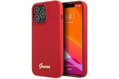 Mobil - Covers & Cases - GUESS GUHCP13XLSLMGRE iPhone 13 Pro Max 6.7" red/burgundy hard case Silicone Vintage Gold Logo - 3666339033941