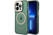 Mobil - Covers & Cases - GUESS GUHMP14XHTCMA iPhone 14 Pro Max 6.7" green/khaki hard case Gold Outline Translucent MagSafe - 3666339069650