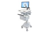 Skærmholder - Ergotron StyleView cart - open architecture - for LCD display / keyboard / mouse / CPU / notebook / barcode scanner - grey white polished aluminium - TAA Compliant - SV44-1261-2