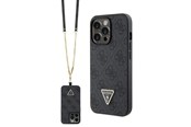 Mobil - Covers & Cases - GUESS GUHCP13LP4TDSCPK Case for iPhone 13 Pro / 13 - Black Crossbody 4G Metal Logo - 3666339146740