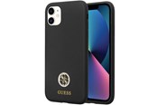 Mobil - Covers & Cases - GUESS GUHCN614DGPK Case for iPhone 11 / Xr - Black Silicone Logo Strass 4G - 3666339148386