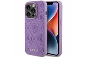 Mobil - Covers & Cases - GUESS Leather 4G Stamped case for iPhone 15 Pro - purple - 3666339150464