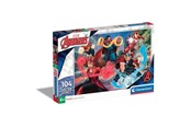 Puslespil - Clementoni Puzzle Glitter Marvel Avengers 104 pieces 2D Puslespil - 20347
