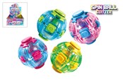 Små gaver til børn - Trend Toys Spin Ball glitter transparant 6.5cm -1 pcs - 201118
