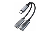 USB kabel - MicroConnect USB-C to USB-C headphone / charging adapter - 13 cm - MC-USBC-CFCF
