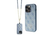 Mobil - Covers & Cases - GUESS GUHCP15LP4TDSCPB iPhone 15 Pro 6.1" blue/blue hardcase Crossbody 4G Metal Logo - 3666339147105
