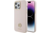 Mobil - Covers & Cases - GUESS Silicone Logo Strass 4G Case for iPhone 15 Pro Max - Pink - 3666339148935