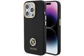 Mobil - Covers & Cases - GUESS Silicone Logo Strass 4G Case for iPhone 15 Pro - Black - 3666339148508