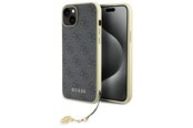 Mobil - Covers & Cases - GUESS 4G Charms Collection case for iPhone 15 Plus - gray - 3666339171674