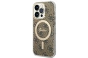 Mobil - Covers & Cases - GUESS IML 4G MagSafe case for iPhone 15 Pro - brown - 3666339194604
