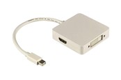 Skærmkabel - Deltaco DP-MULTI1 - adapter - DisplayPort / HDMI / DVI - 20 cm - DP-MULTI1
