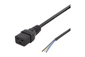 Strømkabel (intern) - Deltaco DEL-109UA - power cable - IEC 60320 C19 to bare wire - 2 m - DEL-109UA