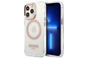 Mobil - Covers & Cases - GUESS Metal Outline MagSafe Case for iPhone 13 Pro / iPhone 13 - Pink - 3666339057190