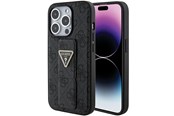 Mobil - Covers & Cases - GUESS Grip Stand 4G Triangle Strass case for iPhone 15 Pro Max - black - 3666339197322