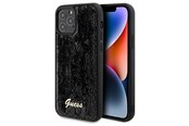 Mobil - Covers & Cases - GUESS Sequin Script Metal case for iPhone 12/12 Pro - black - 3666339172787