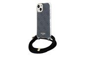 Mobil - Covers & Cases - GUESS Crossbody Cord 4G Print Case for iPhone 15/14/13 - Black - 3666339147921