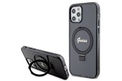 Mobil - Covers & Cases - GUESS Ring Stand Script Glitter MagSafe case for iPhone 12/12 Pro - black - 3666339156237
