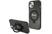 Mobil - Covers & Cases - GUESS Ring Stand Script Glitter MagSafe case for iPhone 13 / 14 / 15 - black - 3666339156251
