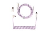 Tastatur - Keychron Spiralformet Aviator USB 8K kabel med vinklet stik (Light Purple) - Tastaturkabel - Lilla - Cab-45