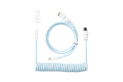 Tastatur - Keychron Spiralformet Aviator USB 8K kabel med lige stik (Light Blue) - Tastaturkabel - Blå - Cab-36