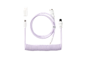 Tastatur - Keychron Spiralformet Aviator USB 8K kabel med lige stik (Light Purple) - Tastaturkabel - Lilla - Cab-34